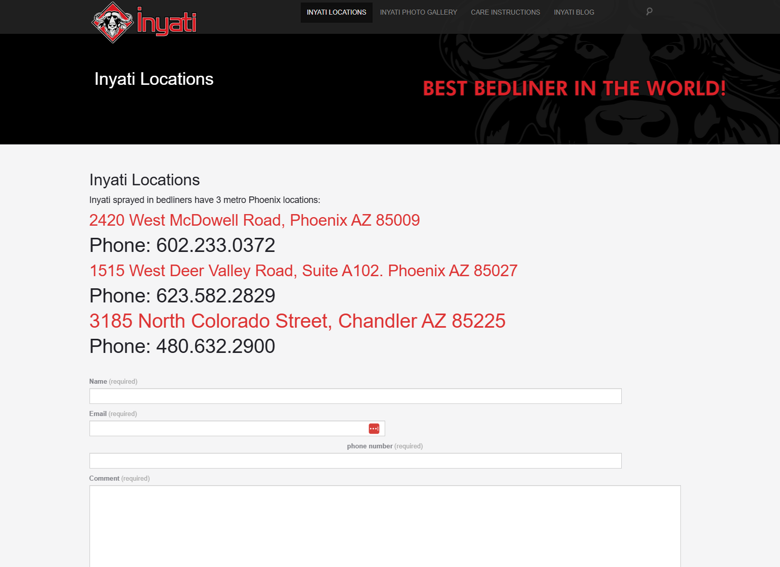 Old Inyati locations page