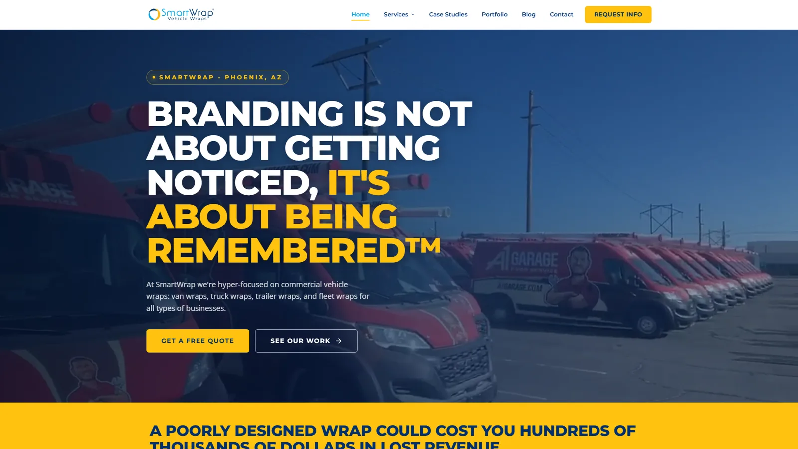 SmartWrap Vehicle Wraps redesigned website, 2026