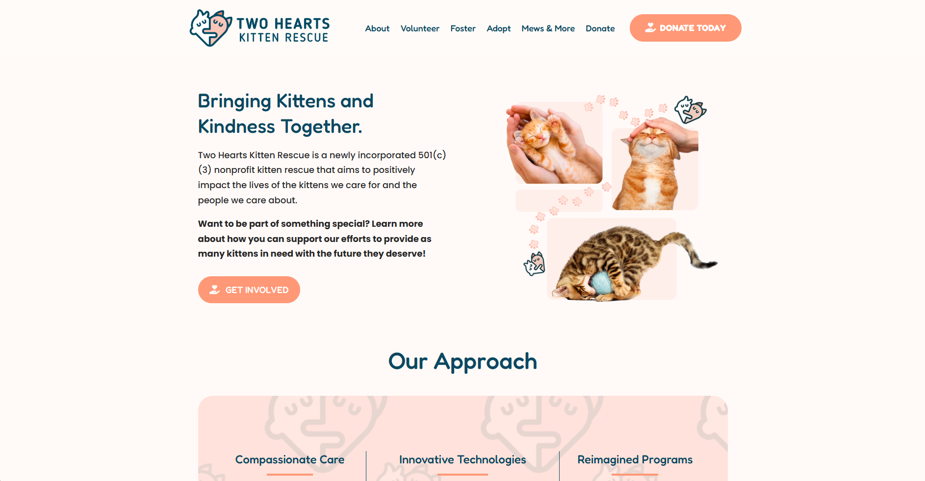Two Hearts Kitten Rescue new website, 2025