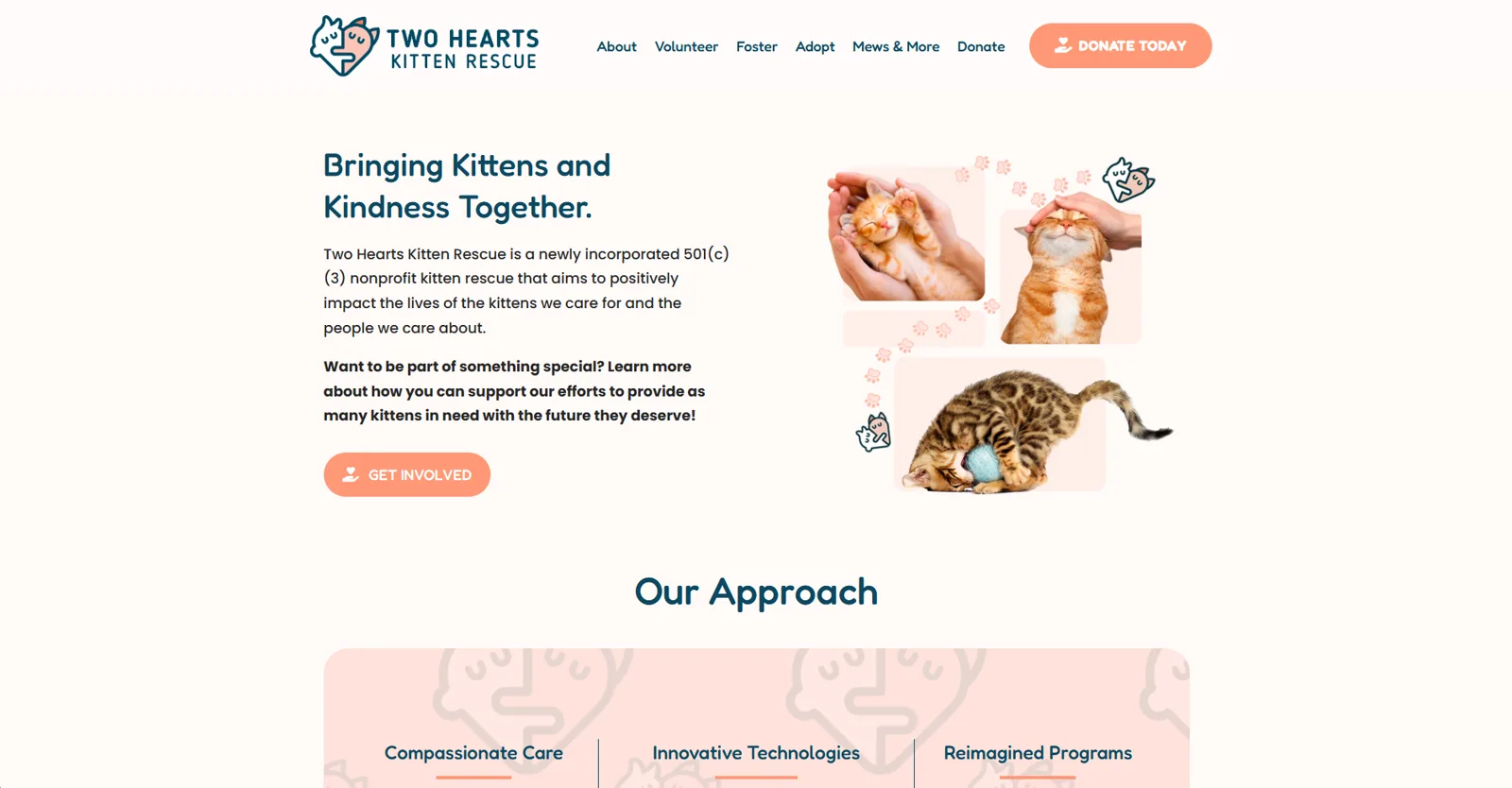 Two Hearts Kitten Rescue website