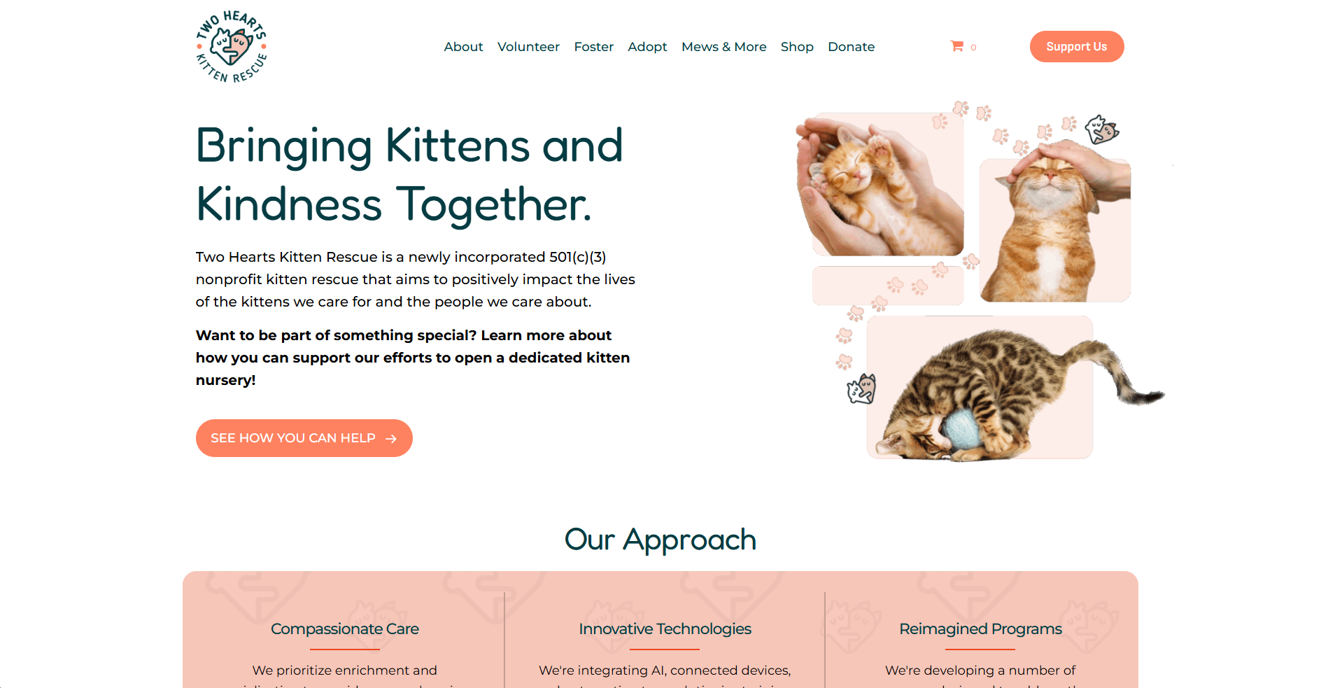 Two Hearts Kitten Rescue old website